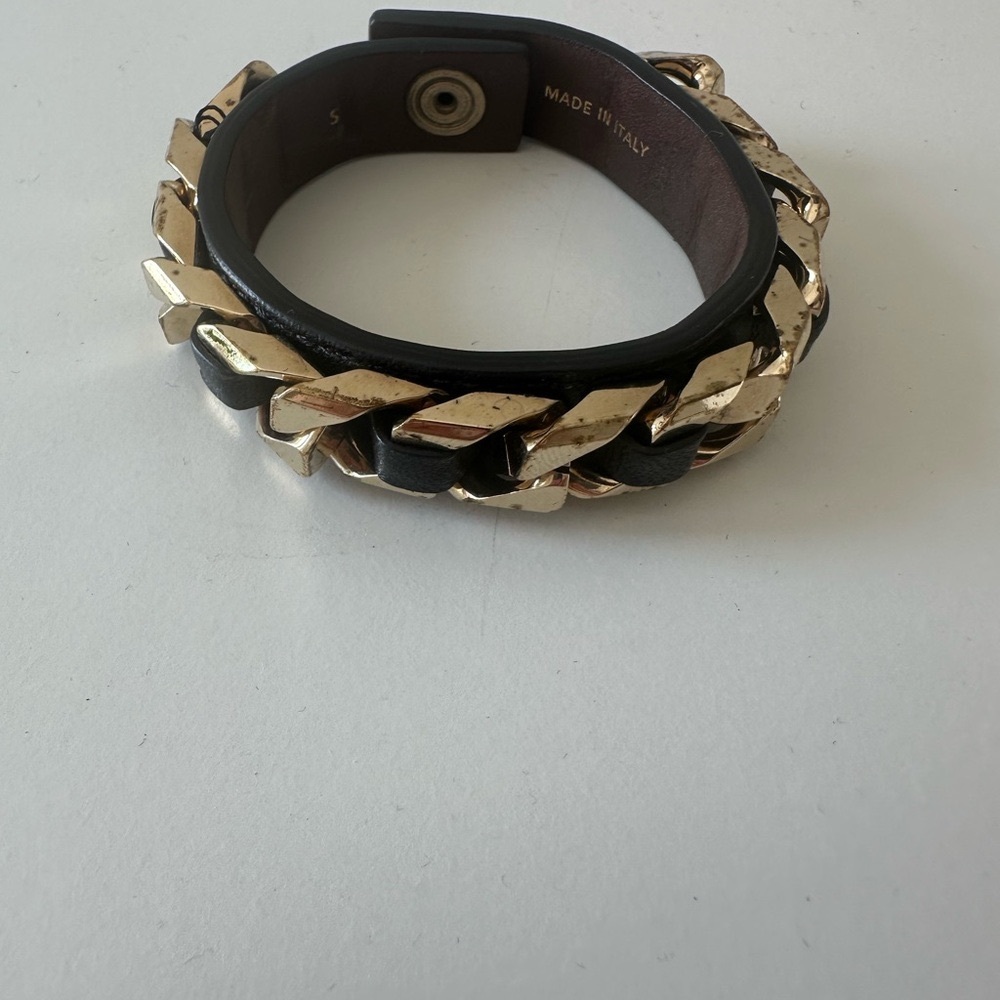 Givenchy Gold and Black Chain-Link Bracelet Jewelry